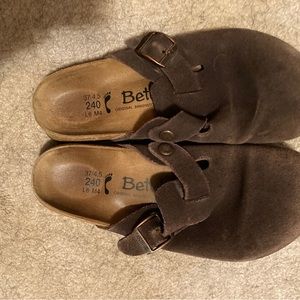 Birkenstock Betula Brown Suede Mule Clog 37 W6 M4